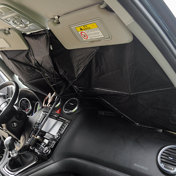 custom universal portable fabric block heat car parking sunshade umbrella sun shade cover for front windshield windows