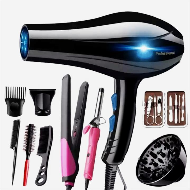 Logo custom Salon Professional, Big Power Electric Hair Dryer Strong Wind Hand Blower Dryer With Accessories/