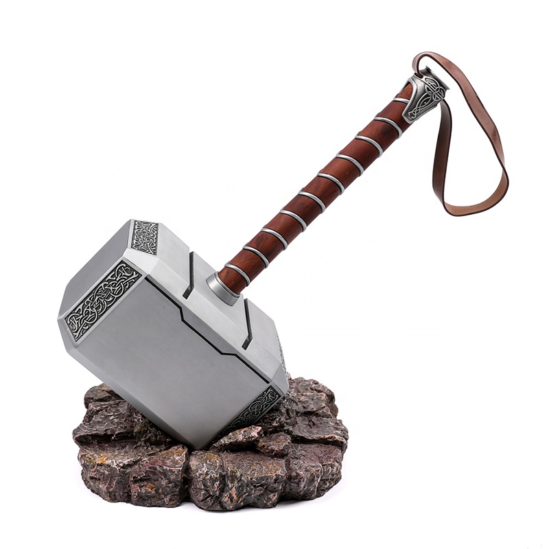 Металлический реквизит Marvel Mjolnir Молот Тора с основанием