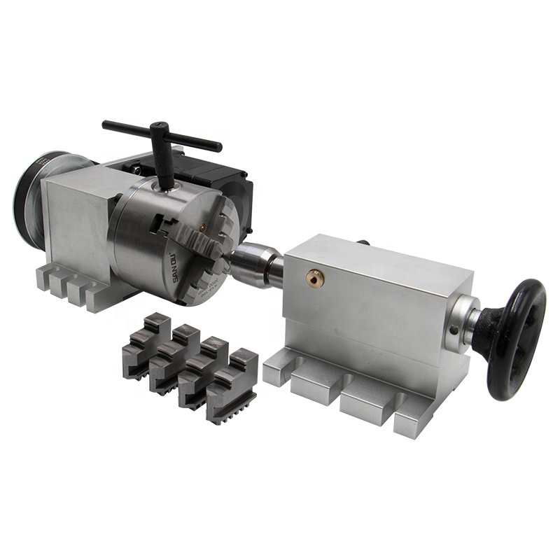 Зарубежный склад Ru ES Nema 34 шаговый двигатель (4:1) K12-100mm 4 кулачковый патрон 100 мм CNC 4-я ось + задний сток для ЧПУ