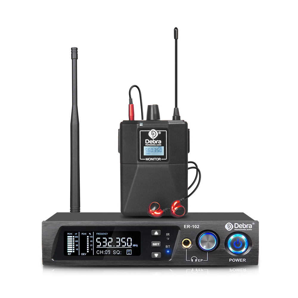 Дебра аудио ER-102 UHF беспроводные наушники вкладыши монитор системы с мониторингом типа для сцены, студия звукозаписи, музыкантами