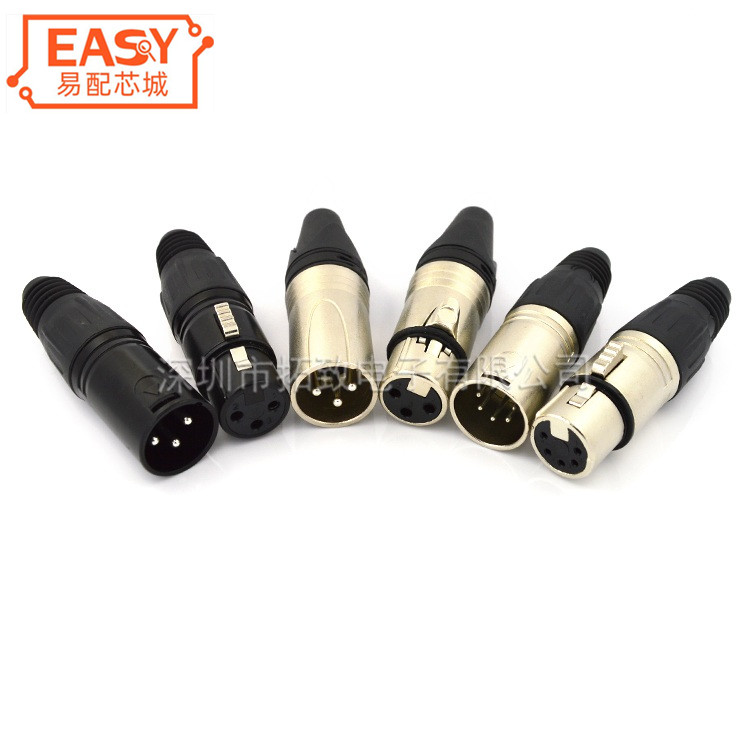 Разъемы XLR, 5 контактов, 3 положения, штекер/гнездо, паяльная чашка, аудио и видео разъемы