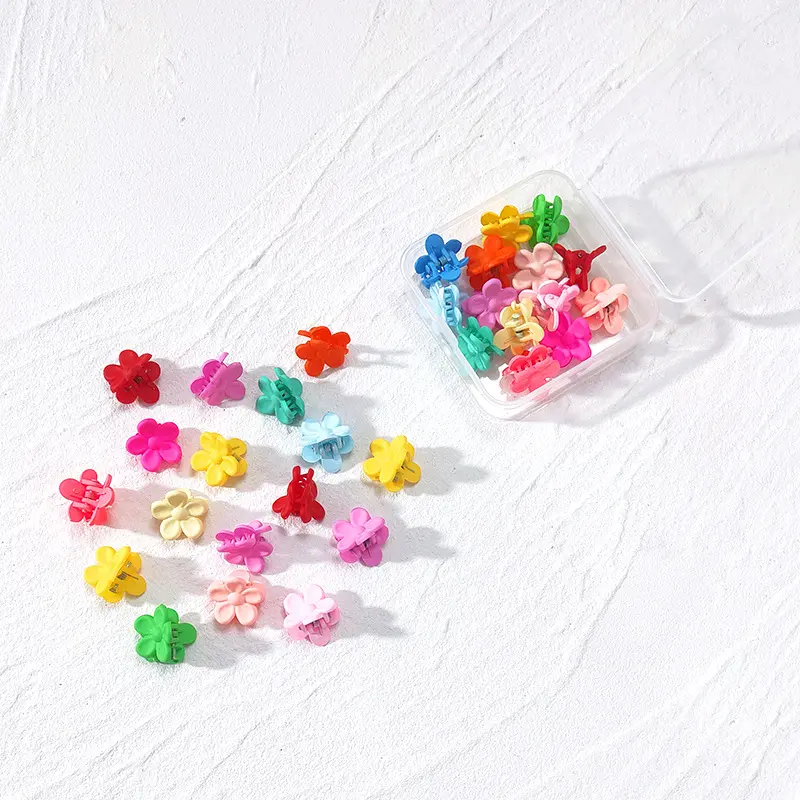 Wholesale Hair Accessories New Fashion Baby Girls Small Hair Claw Clip Candy Color Acrylic Flower Hair Jaw Clips