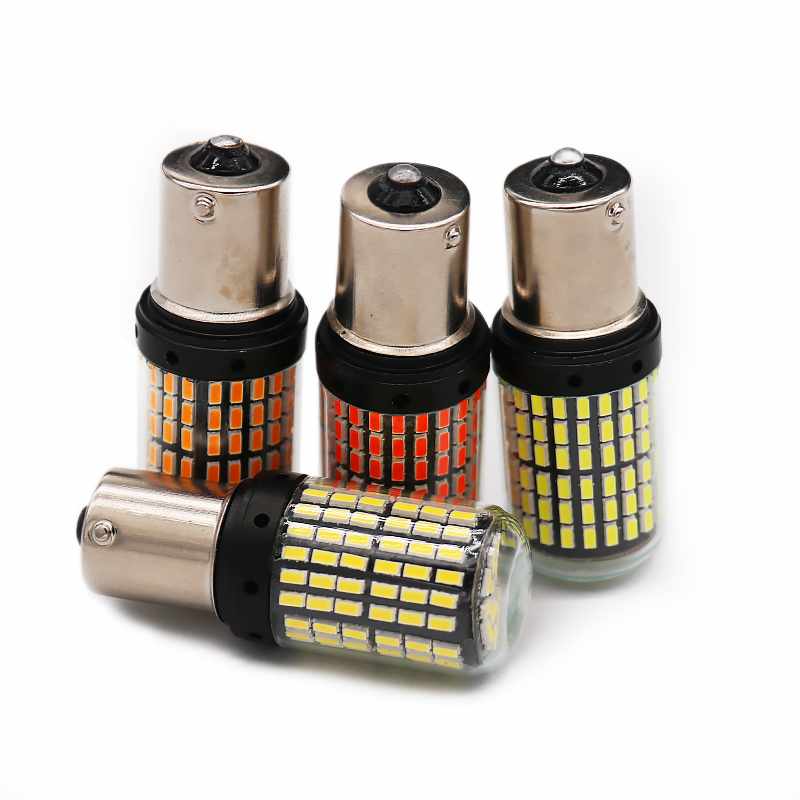 Качество unjoyliod 12V Canbus error free 1156 BA15S BAU15S T20 7440 Автомобильные светодиодные 4014 чипы 144SMD LED ba15d