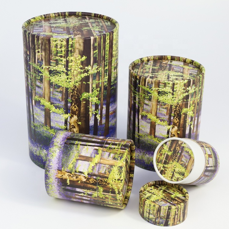 Paper biodegradable scattering tube water pet urn box animal cremation ash funeral supplies outdoor casket coffin