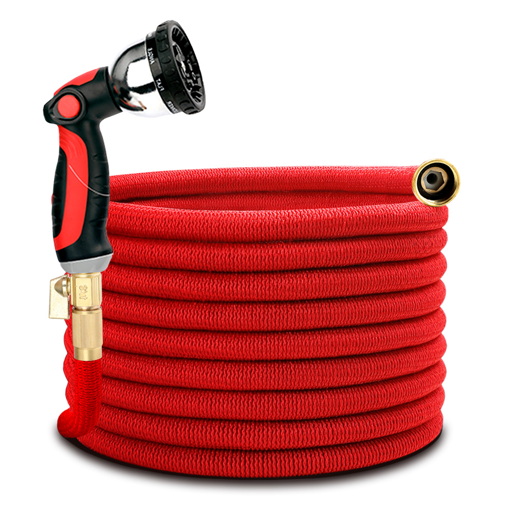All Season Hot Selling American Manguera Expandible Flexible Garden Hose W/10 Function Nozzle Spray Gun Set