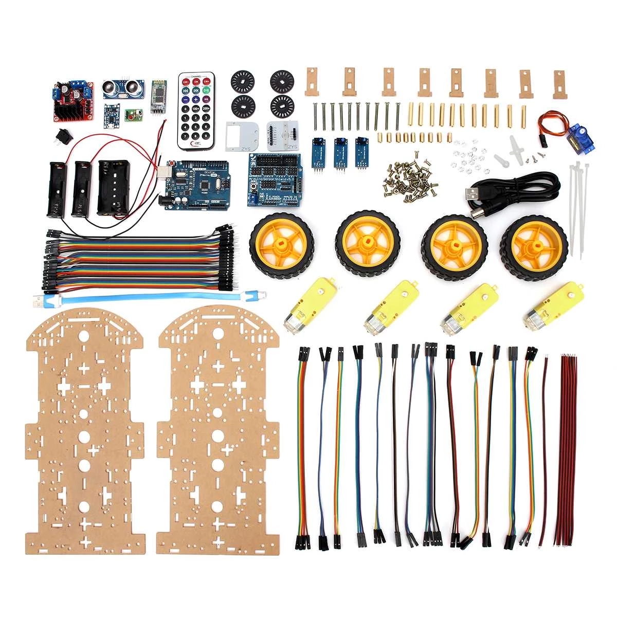4WD Robot Smart Car Chassis Kits Avoidance Tracking Motor with Speed Encoder for Arduino DIY Education Robot Smart Car Kit
