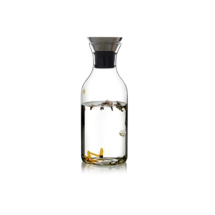 Wholesale 1600 ml Borosilicate Glass Water pitcher Glass Water jug with stainless steel lid