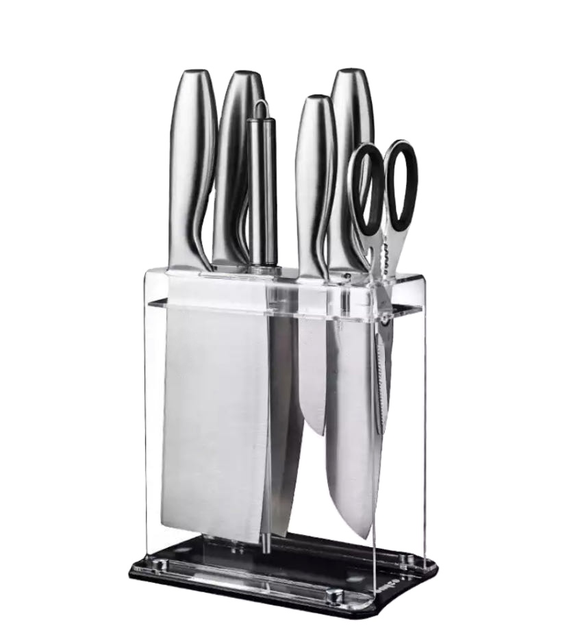 KAISA VILLA Kitchen Knife Set Professional Kitchen 7 Pc Knife Set Stainless Steel With Stand
