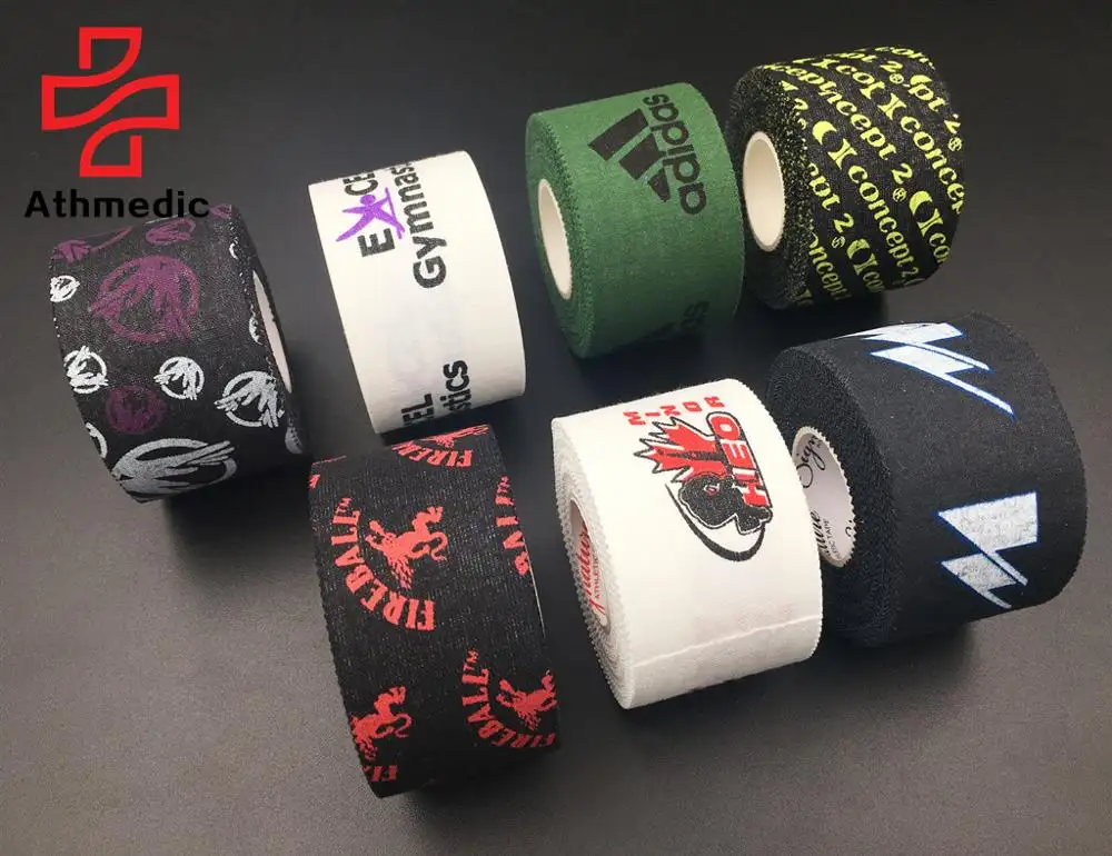 2022 Athmedic hand tear sport cotton customized logo rigid athletic tape customized logo rigid sports rigid strapping tape