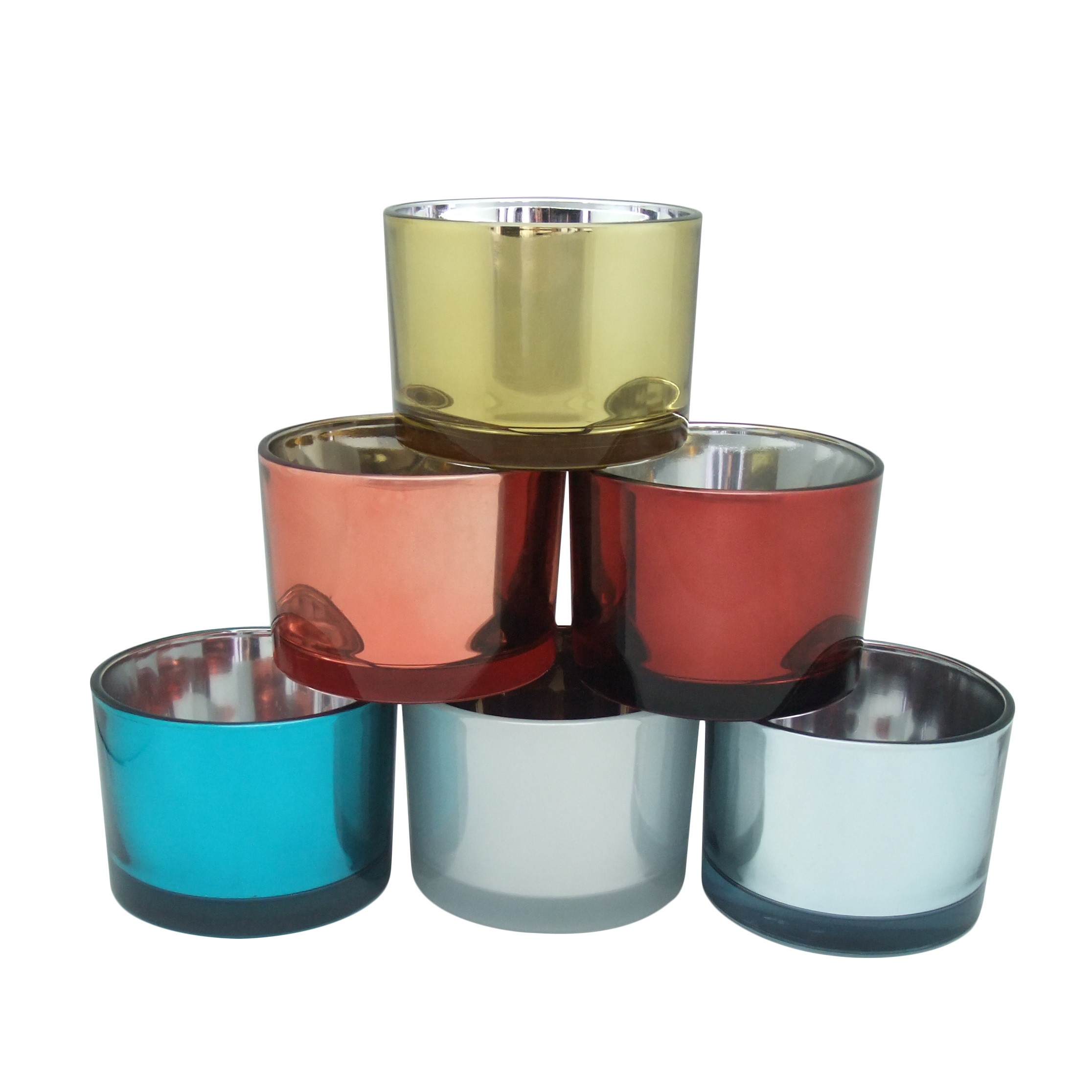 shiny silver gold thick elegant candle holders wholesale electroplated candle jars glass HAODEXIN wholesale candlestick holder