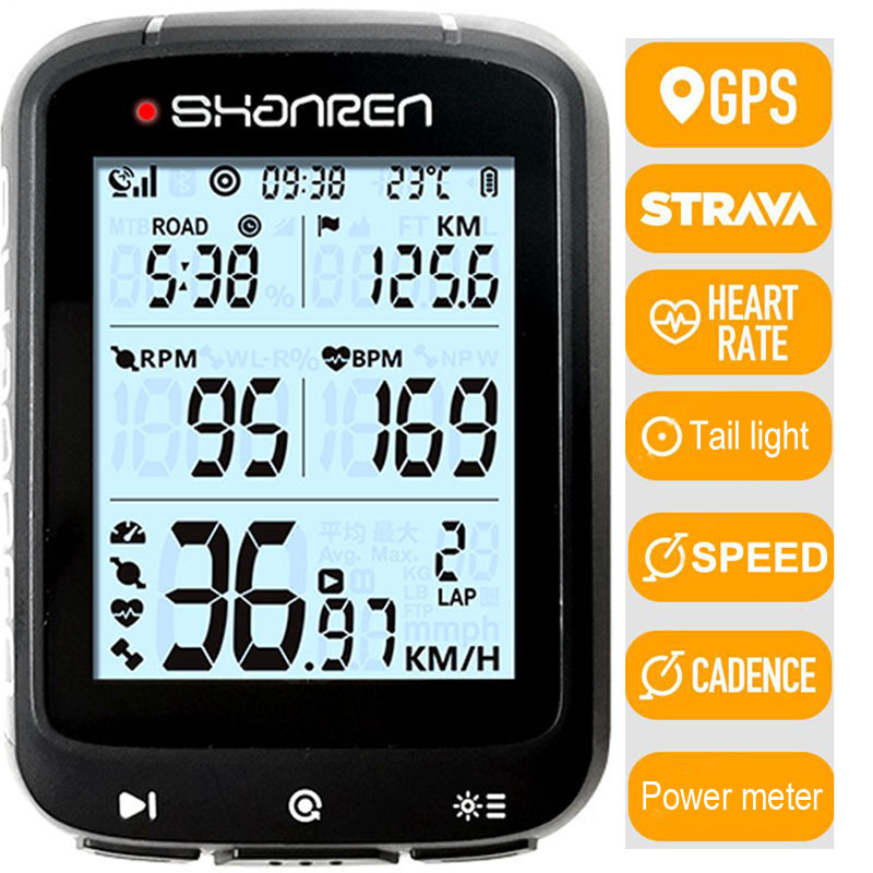 Беспроводной велосипедный gps-компьютер Shanren с датчиком скорости и частоты вращения педалей
