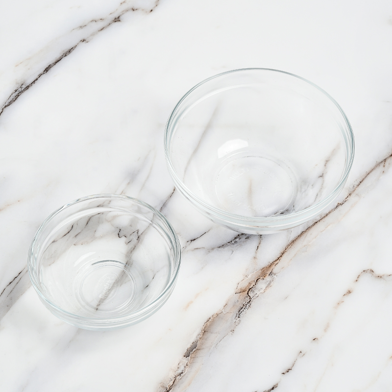 Glass bowl round transparent salad bowl kitchen seasoning bowl dry fruit plate baking tool