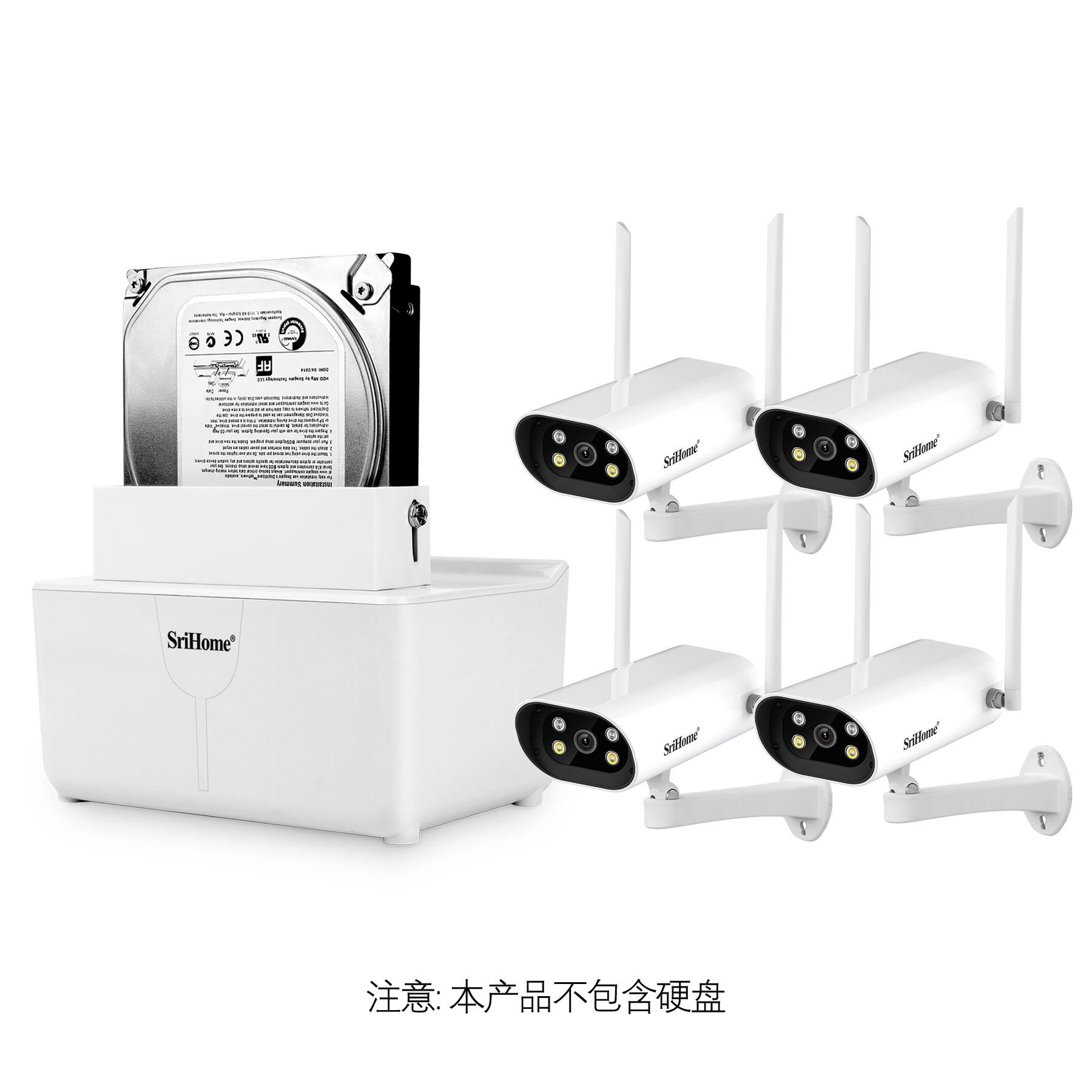Система видеонаблюдения NVR, 4 канала, 3 Мп, Wi-Fi, Full HD