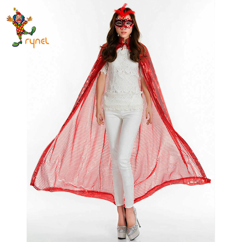 2021 Fashion soft comfortable Halloween costume props adult cosplay witch elf stand collar sequined capePGPF0271