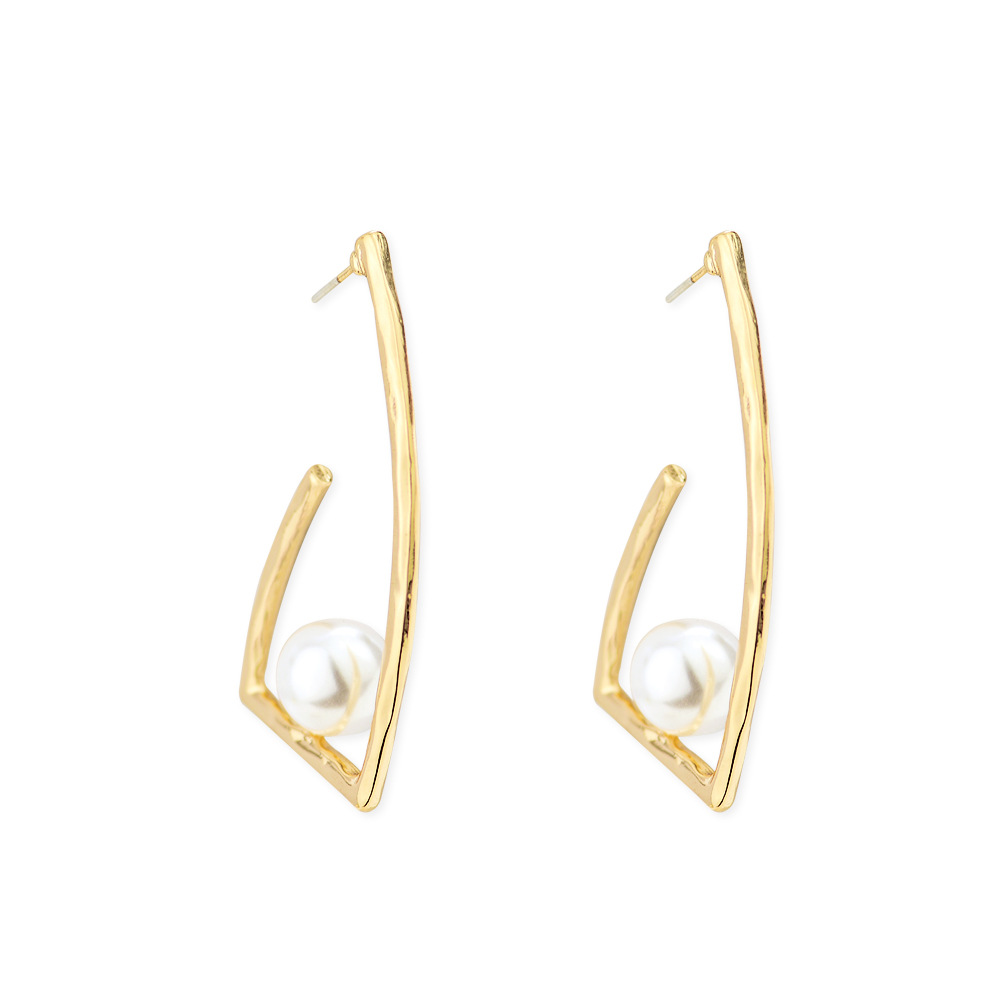 s925 sterling silver Geometric Gold Plated Earring Pearl Hook Earrings gold filled earring hooks