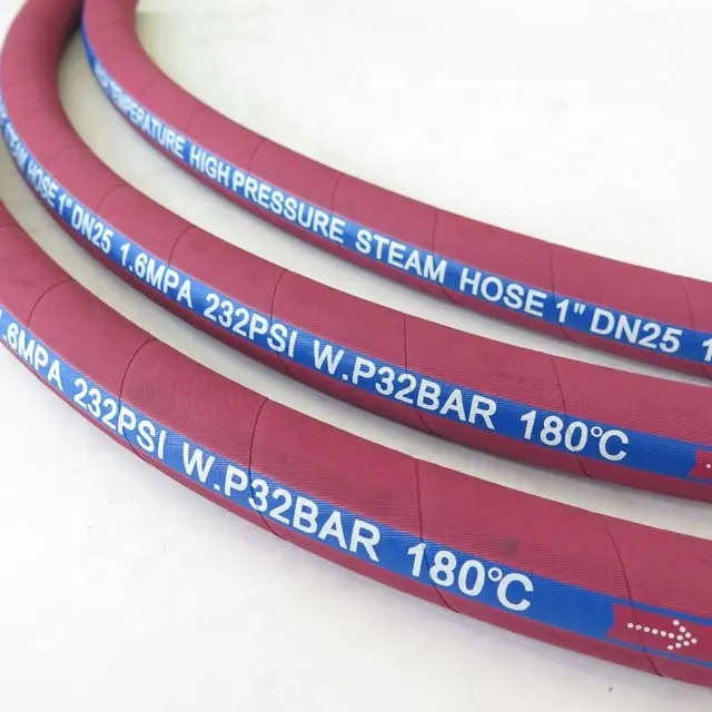 Factory supply red heat resistant soft flexible steam / hot water hose SAE 100 R1 EN 853 1SN 1 inch