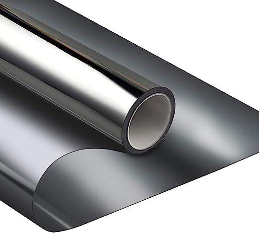 One Way Vision Silver Black Titanium Mirror Foil Reflective Privacy Protection Decoration Building Glass Window Tint Solar Film