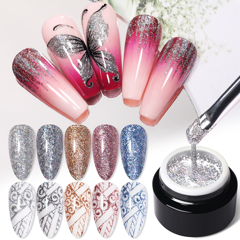 BORN PRETTY 5g Super Shining Glitter UV Gel Nail Art Soak Off UV Painting Gel