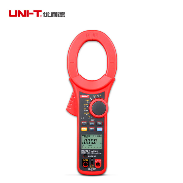 UNI-T UT222 True RMS ЖК-дисплей подсветка цифровые токовые клещи максимальное отображение 6000 2500A w/частота и рабочий цикл температуры тестер