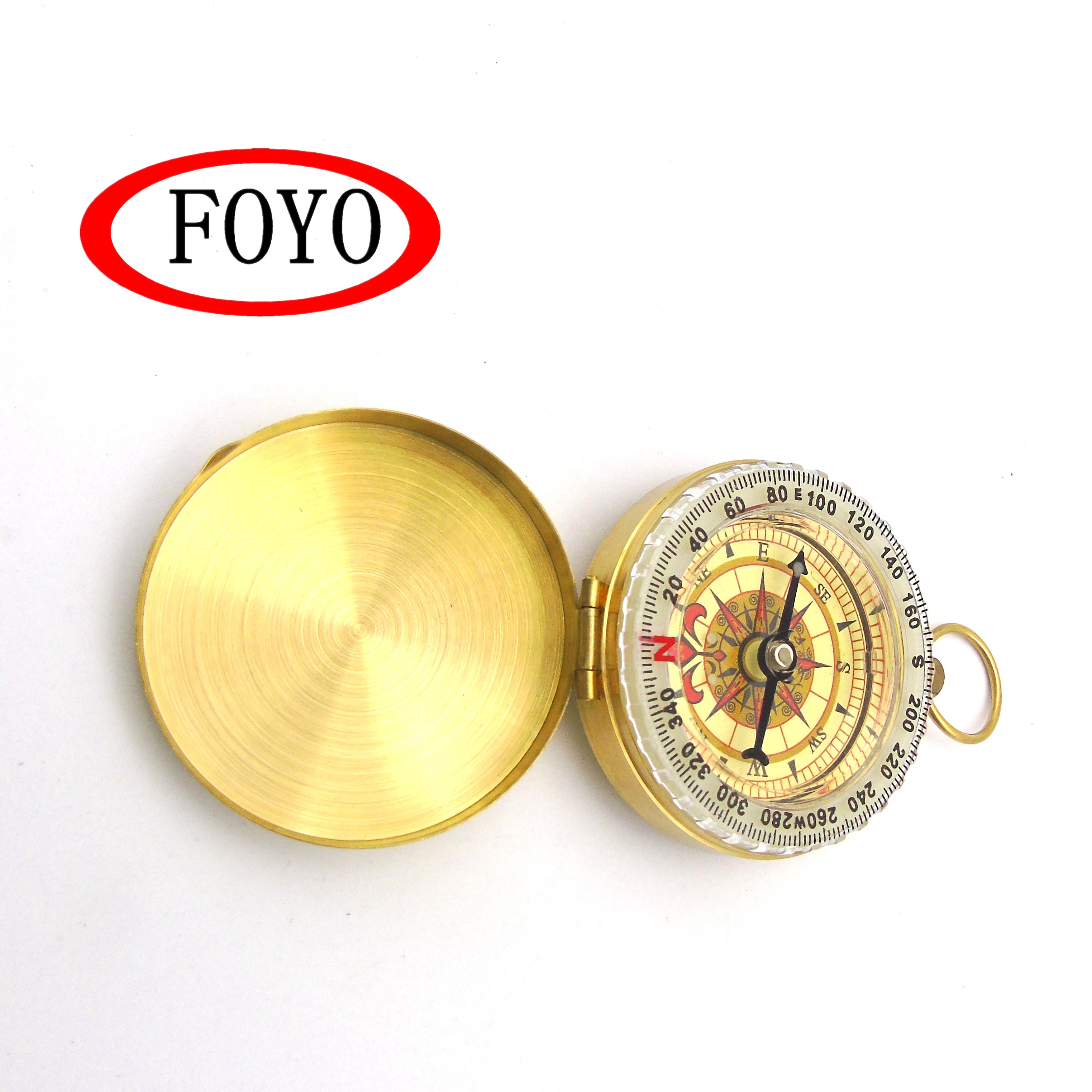 Брендовый Золотой Компас FOYO, светящийся в темноте, Военный компас, Классический карманный компас для кемпинга