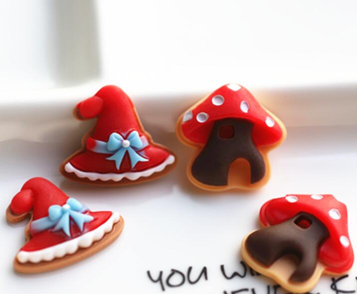 flatback resin tiny nail phone necklace jewelry bracelet accessories red cute charms mushroom