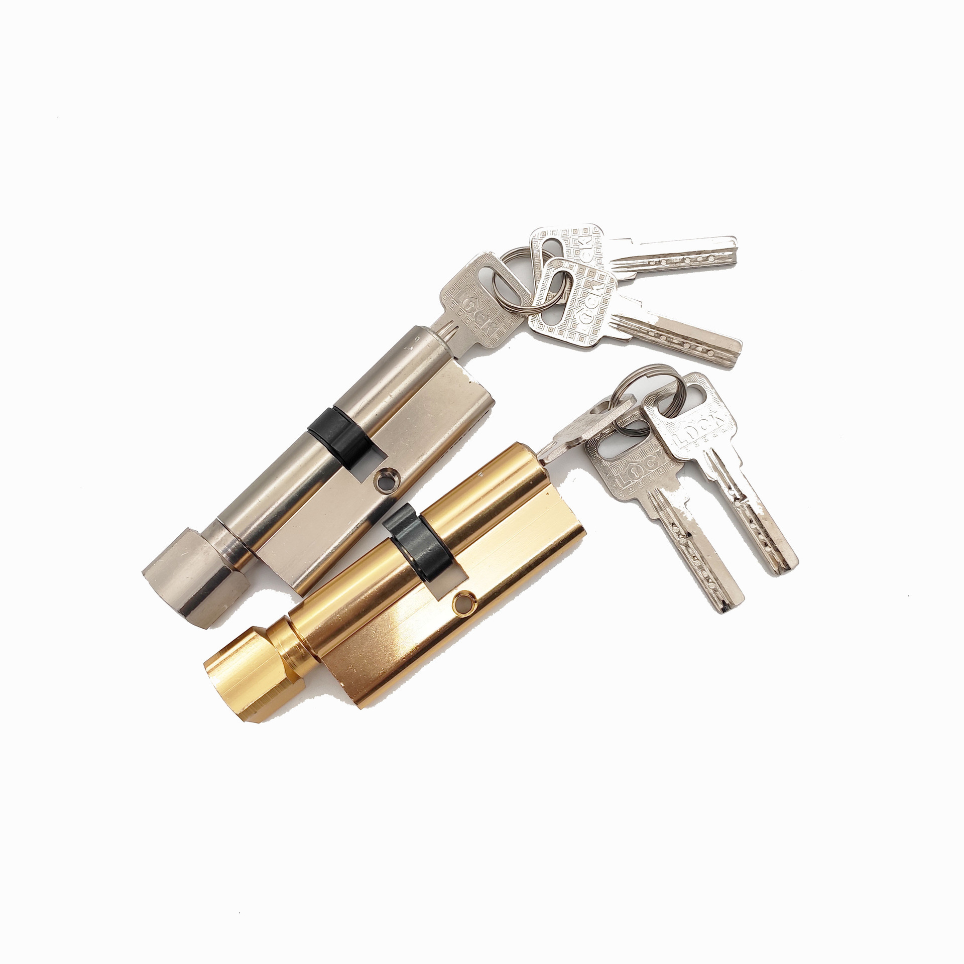 Guangdong Factory Hardware Accessory 2025 Aluminum 70mm Lock Cylinder Silver Gold Single Open Interior Door Lock Cylinder