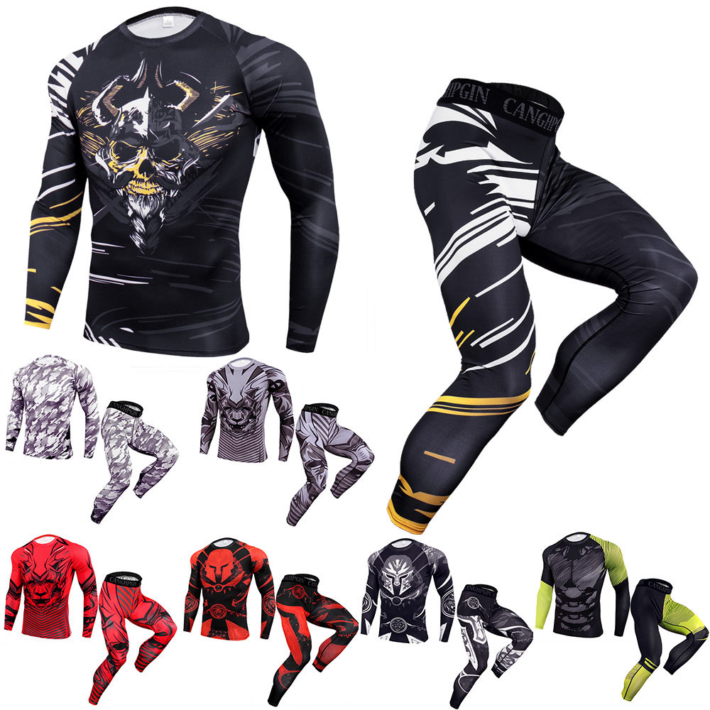 JF одежда для фитнеса с индивидуальным принтом мужские с длинным рукавом BJJ MMA ODM/OEM, мужские колготки, футболка, леггинсы, шорты, комплект спортивной одежды