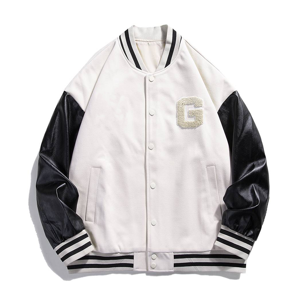 Embroidered white custom patch LOGO Letterman towel embroidered baseball jacket