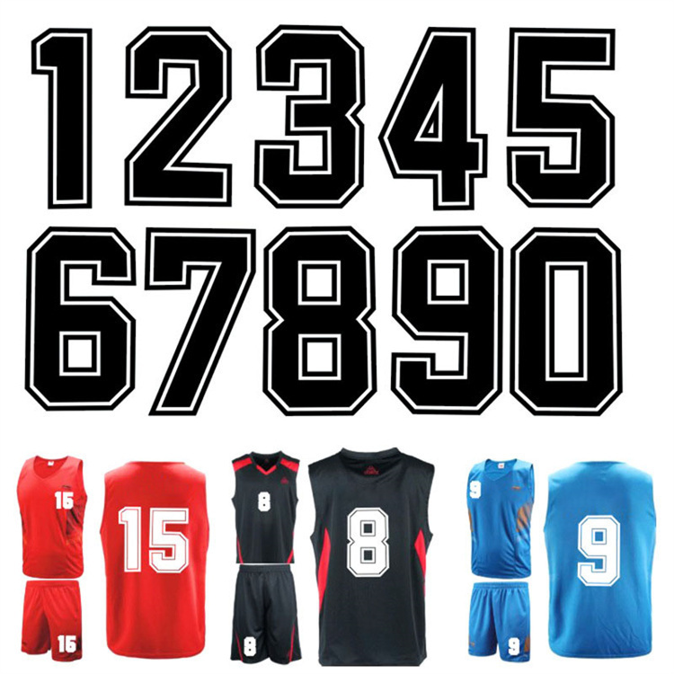 DIY English Letter and Number Heat Transfer Printing Sticker With Jersey logo
