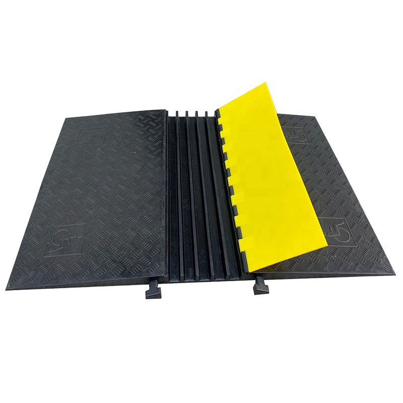 1270X900X50mm 5 х канальный резиновое покрытие пандус кабеля безопасности дорожного движения Кабельные протекторы