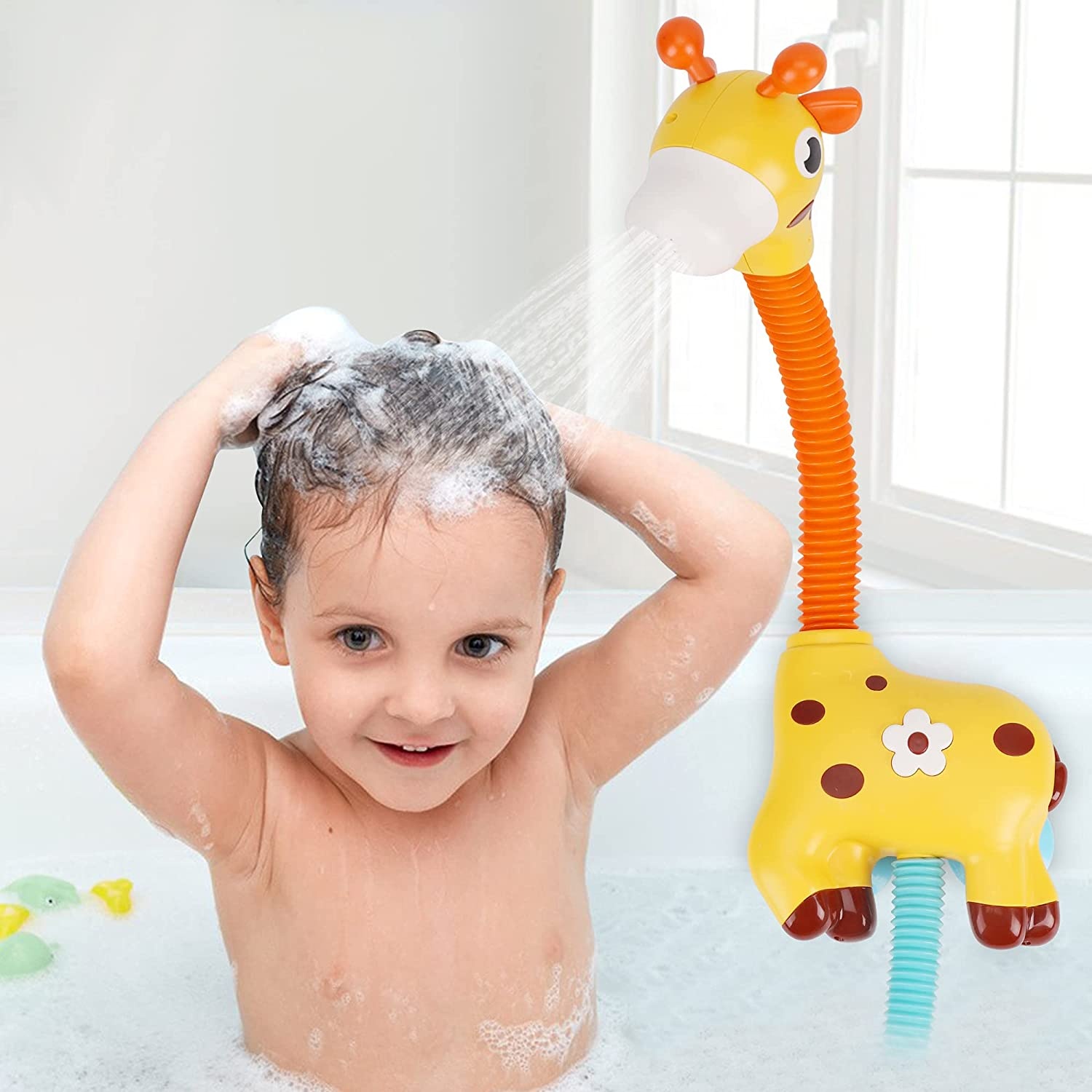 Baby Bath Shower Head Toy Cute Giraffe Baby Shower Bathtub Water Sprinkler Bath Time Toys For Toddlers