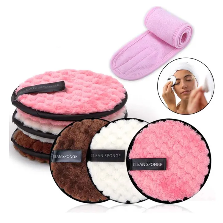 High Quality Amazon Hot Seller Reusable Microfiber Cleansing Face Washable Make up Remover Pads