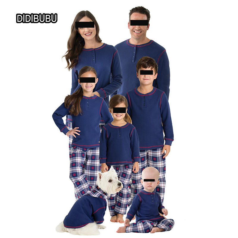 DIDIBUBU snowfall plaid matching family pajamas long sleeve family matching outftis christmas