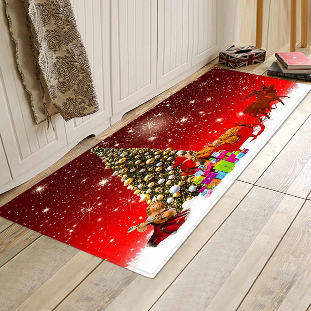 Christmas Floor Mat Kitchen Bathroom Absorbent Bathroom Bedroom Door Carpet Mats