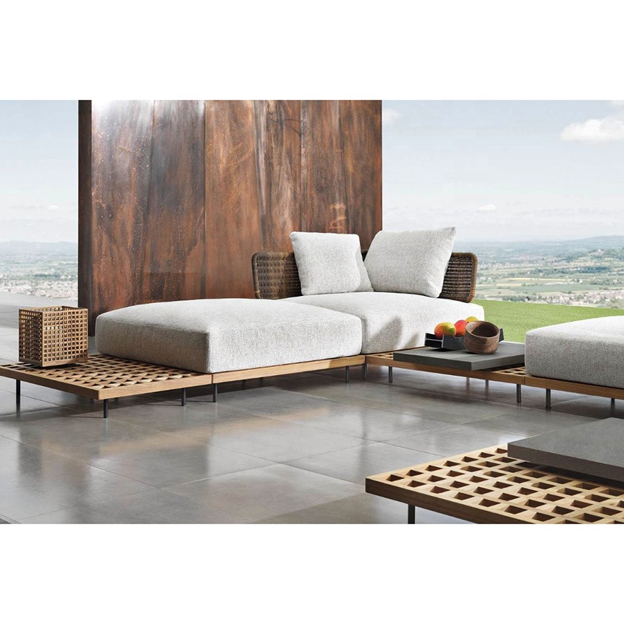 Leisure outdoor sofa furniture lounge set Teak aluminum Garden sofas