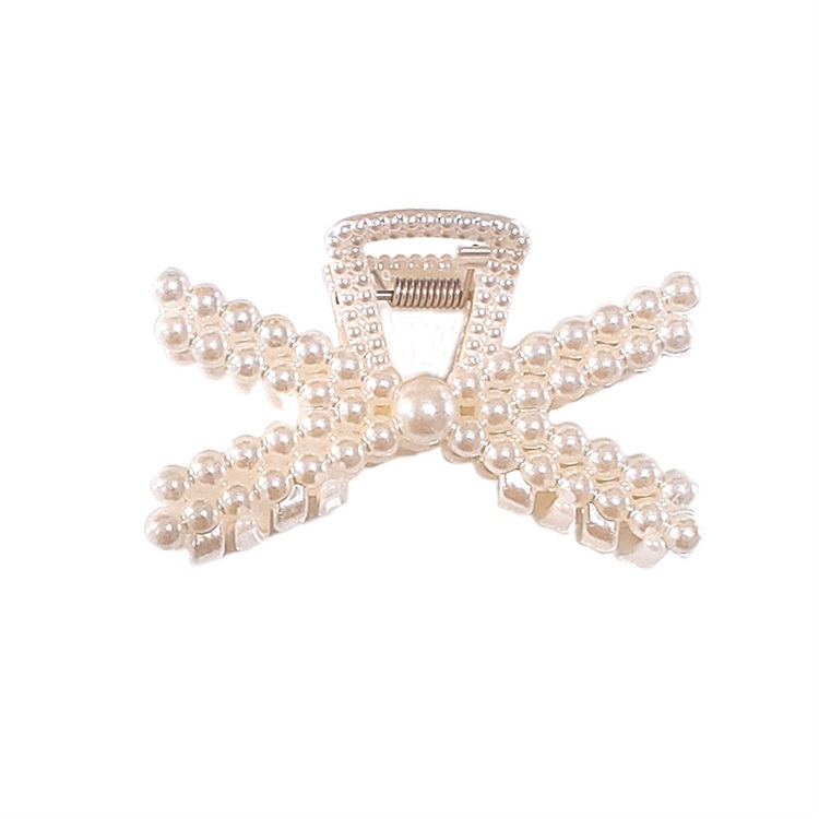 Pearl Butterfly Hair Clips For Girls Grace Wedding Hair Accessories Clamps Korean Plastic Rectangle Bow Heart White Claw Clip