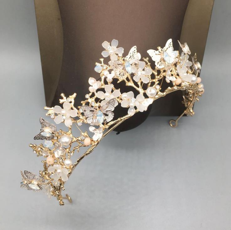Butterfly Golden Crown Princess Crown Wedding Dress Wedding Hair Accessories Birthday Party Headdress