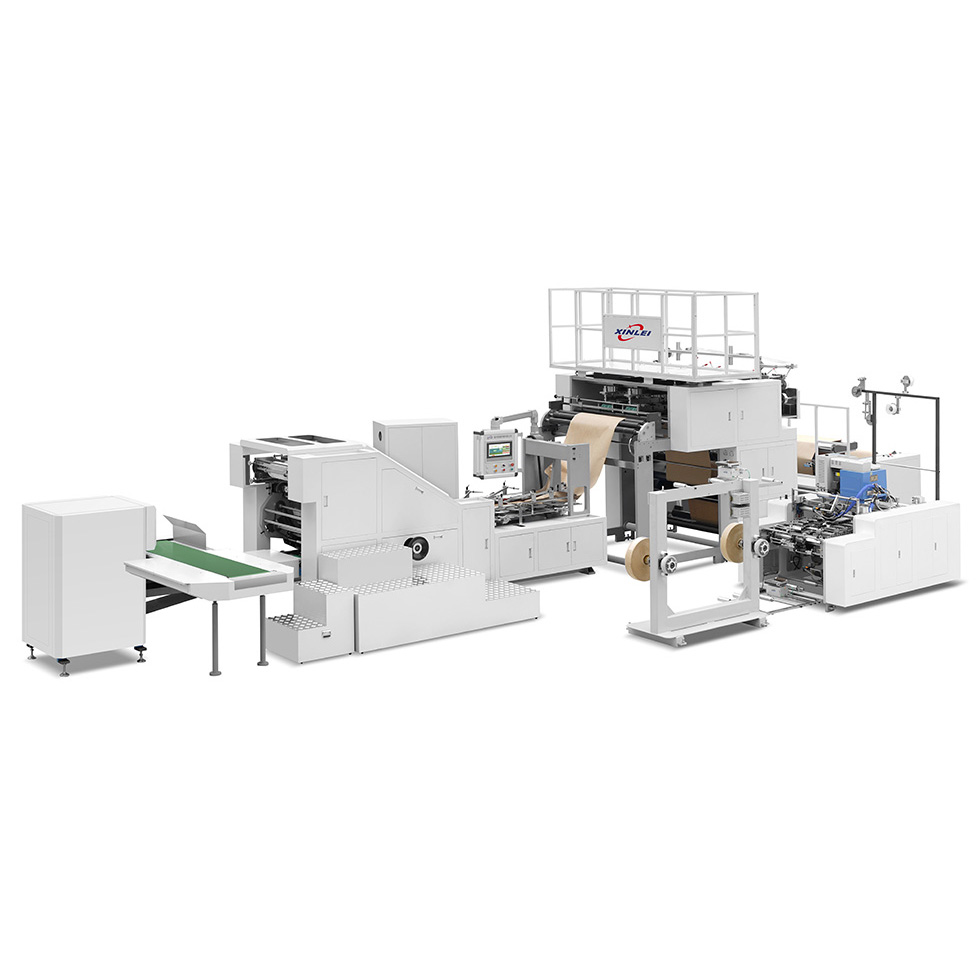 Professional Semi Automatic Square Bottom Kraft Paper Shopping Bag Producing Plant Sheet-fed Laminated Paper Bag Making Machine