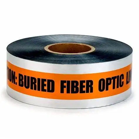 Factory cheap price Underground detectable warning tape printed caution buried fiber optic line  below