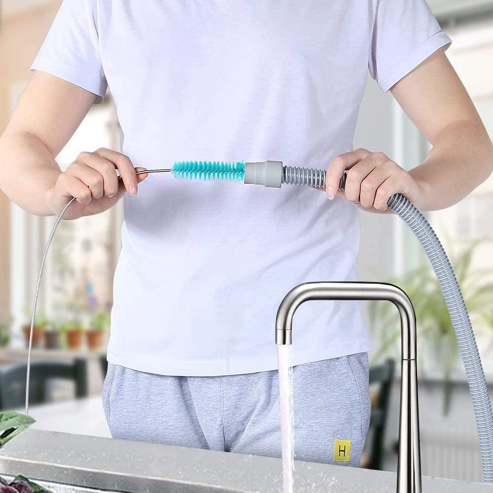 CPAP Hose Brush Cleaning, 7 Feet Length Plus 7 Inches Handy Stainless Steel Wire Bristle Brush, Fits Standard 15mm and 19mm Diam