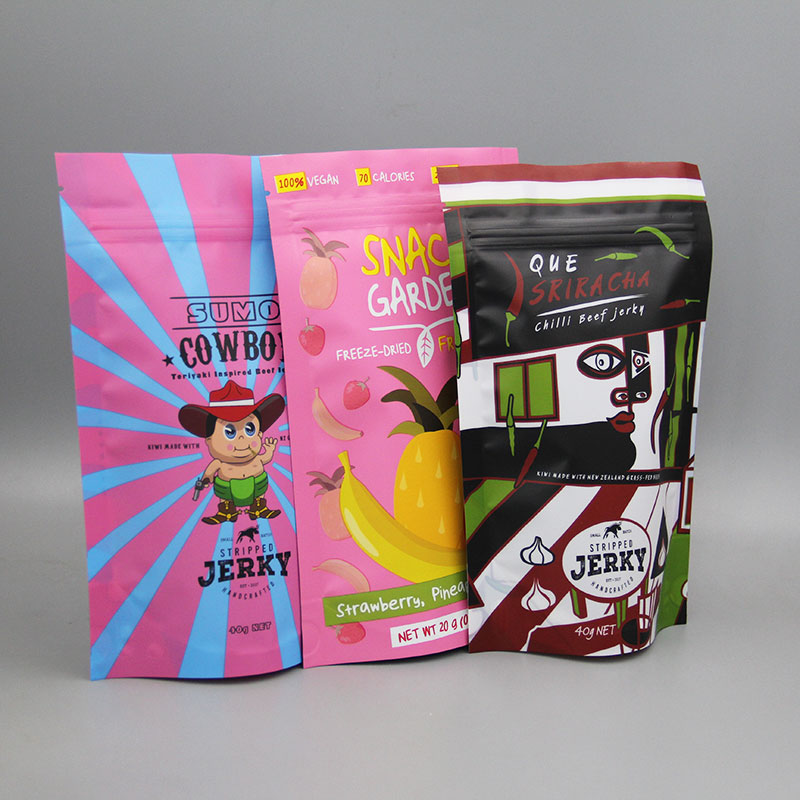 Изготовленный на заказ ziplock стоьте вверх мешок с мешком коробки говядины jerky упаковывая