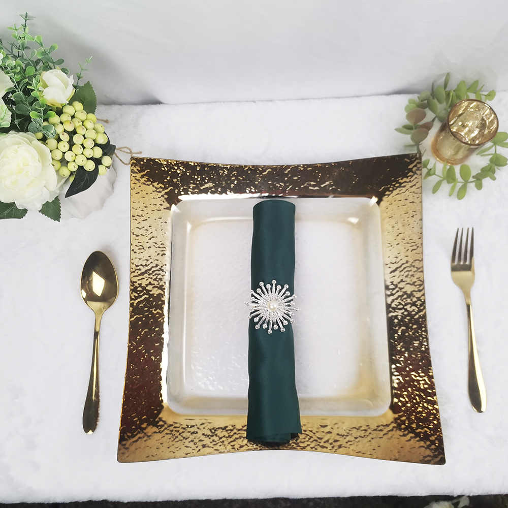 square clear plastic charger plates for party table decoration