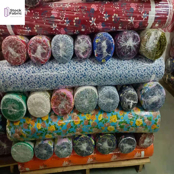 Hot selling wool peach polyester print fabric stocklot in China