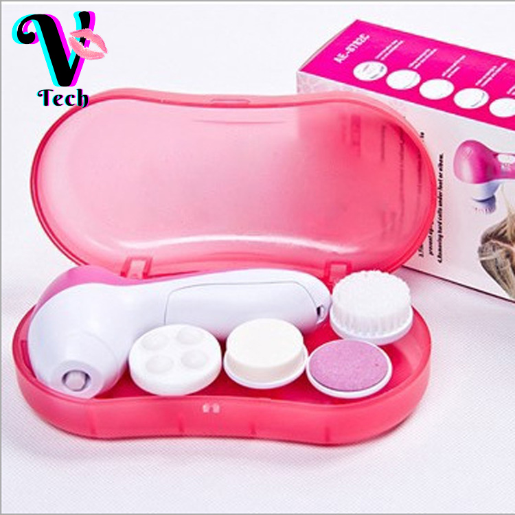 5 in 1 Rotating Facial Brush Skin Cleansing Facial Cleansing Brush Rechargeable