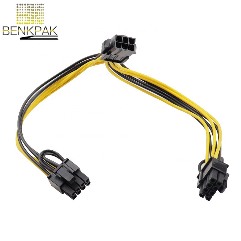 DIY PCI-E 6-Pin Женский двойной 8-Pin (6 + 2 Pin) Мужской Видеокарта адаптер питания кабель Разъем