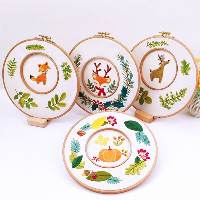 5456 Flowers Plant Pattern Embroidery Cloth Set Cross Stitch Kit Hand Craft Beginner DIY Embroidery Starter Kits
