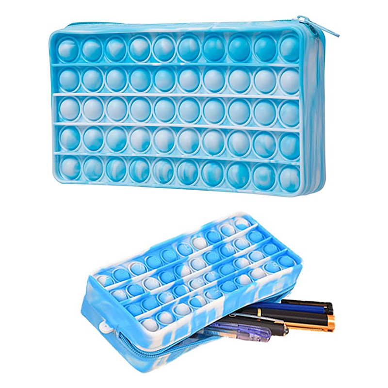 Pen Stationery Bubble Push Poppet Fidget Toy Bag Silicone Pop Bubble Sensory Popper Fidget Pencil case