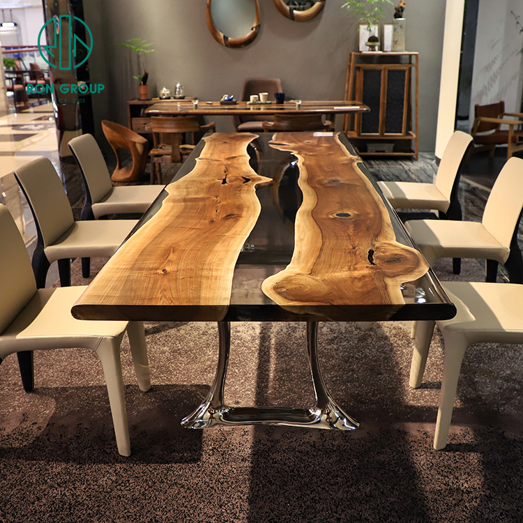 Customized Epoxy Resin Wooden Table и Chair Sets, Restaurant и Indoor Villa, Home Furniture, coffee Dining Table, Hot Sale