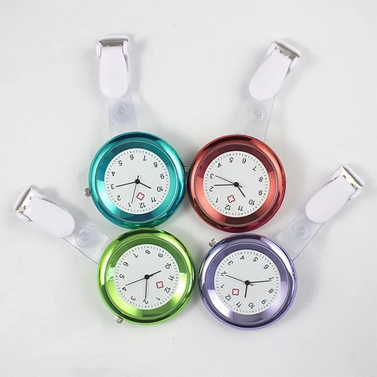 Portable Colorful Doctor Quartz Nurses Fob Watch With Clip